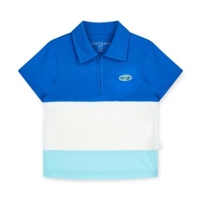 Picture of Mitch & Son JNR Hugh Cut & Sew Polo Top - Bright Blue