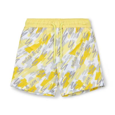 Picture of PRE ORDER Mitch & Son Lemon Doodles Giancarlo Doodle Print Swim Shorts - Bright White 