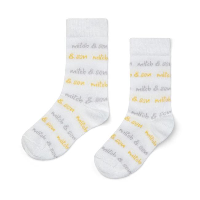 Picture of PRE ORDER Mitch & Son Lemon Doodles Goliath Logo Socks X 2 - Lemon Glo