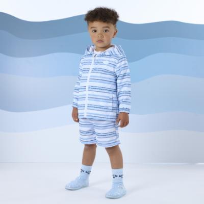 Picture of PRE ORDER Mitch & Son Beyond Blue Frankie Stripe Hooded Summer Jacket - Sky Blue