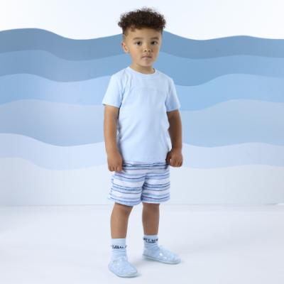 Picture of Mitch & Son Beyond Blue Fallon Stripe Swim Shorts - Sky Blue