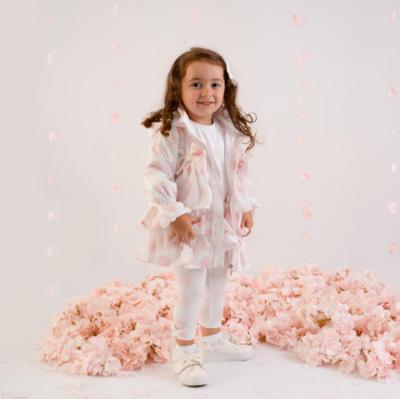 Picture of Little A Bunnies & Bows Abbie Hooded Bunny Print Bow Summer Jacket  - Bright White