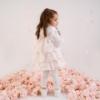 Picture of PRE ORDER Little A Bunnies & Bows Abbie Hooded Bunny Print Bow Summer Jacket  - Bright White