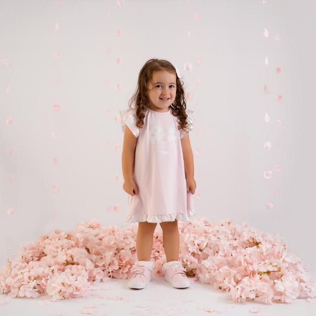 Picture of Little A Bunnies & Bows Amy Bunny Jersey Dress - Pink Blossom