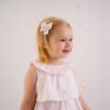 Picture of PRE ORDER Little A Bunnies & Bows Aria Frill Seersucker Dress - Pink Blossom