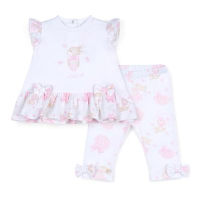 Picture of Little A Bunnies & Bows Alexa Bunny Print Legging Set - Bright White