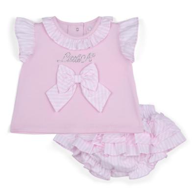 Picture of PRE ORDER Little A Bunnies & Bows Avery Seersucker Jam Pant Set - Pink Blossom