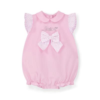 Picture of Little A Bunnies & Bows Bailey Seersucker Bow Romper - Pink Blossom