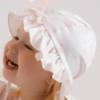 Picture of PRE ORDER Little A Bunnies & Bows Aurora Hydrangea Print Sunhat - Bright White