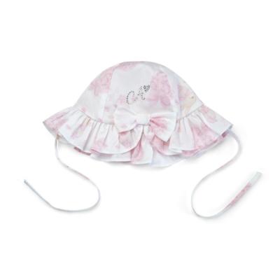 Picture of Little A Bunnies & Bows Aurora Hydrangea Print Sunhat - Bright White