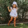 Picture of PRE ORDER Little A Bunnies & Bows Amira Bunny Print Romper - Bright White