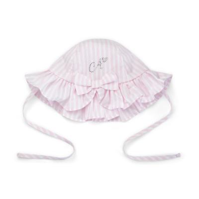 Picture of Little A Bunnies & Bows Aurora Stripe Seersucker Sunhat - Pink Blossom