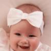 Picture of PRE ORDER Little A Bunnies & Bows Ava Hydrangea Print Bow Headband - Bright White