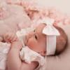 Picture of PRE ORDER Little A Bunnies & Bows Ava Hydrangea Print Bow Headband - Bright White