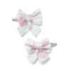 Picture of Little A Bunnies & Bows Afia Hydrangea Print Bow Hairclips x 2 - Bright White