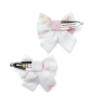 Picture of Little A Bunnies & Bows Afia Hydrangea Print Bow Hairclips x 2 - Bright White