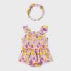 Picture of Mayoral Girls Summer Top Skirted Pants & Headband Set X 3 - Pink Lemon