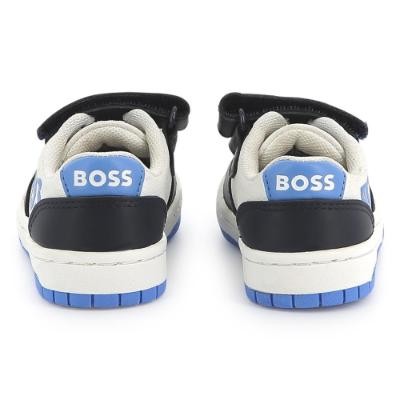 Picture of BOSS Boys Hook & Loop Logo Trainers - Blue