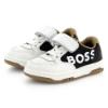 Picture of BOSS Boys Hook & Loop Logo Trainers - Black Beige