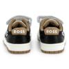 Picture of BOSS Boys Hook & Loop Logo Trainers - Black Beige