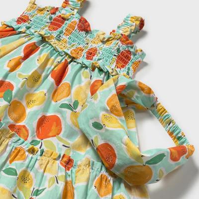 Picture of Mayoral Girls Summer Dress With Headband Set X 2  - Aqua Blue Lemon