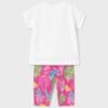 Picture of Mayoral Girls Summer Top & Leggings Set X 2 - White Fucsia