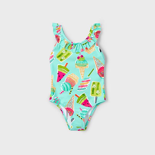 Picture of Mayoral Girls Summer Icecream Swimsuit - Aqua Blue