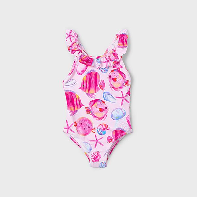 Picture of Mayoral Girls Summer Sealife Swimsuit - Magenta Pink