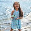 Picture of Mayoral Girls Summer AOP Flamingo Print Sundress - Aqua Blue