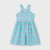 Picture of Mayoral Girls Summer AOP Flamingo Print Sundress - Aqua Blue