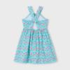 Picture of Mayoral Girls Summer AOP Flamingo Print Sundress - Aqua Blue