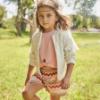 Picture of Mayoral Girls Summer Ruffle Crop Top & Zig Zag Shorts Set X 2 - Salmon Pink