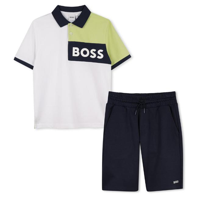 Picture of PRE-ORDER BOSS Boys Polo Top & Shorts Set - Navy Blue