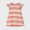 Picture of Mayoral Girls Summer Ruffle Sleeve Zig Zag A Line Dress - Salmon Pink