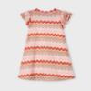 Picture of Mayoral Girls Summer Ruffle Sleeve Zig Zag A Line Dress - Salmon Pink