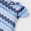 Picture of Mayoral Girls Summer Ruffle Sleeve Zig Zag A Line Dress - Anil Blue