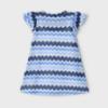 Picture of Mayoral Girls Summer Ruffle Sleeve Zig Zag A Line Dress - Anil Blue