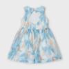 Picture of Mayoral Girls Summer Open Back Occasion Dress - Blue Beige