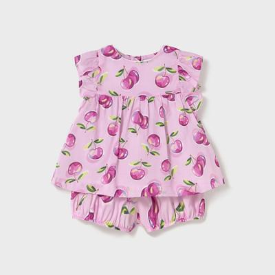 Picture of Mayoral Girls Summer Cherries Print Jampant Set X 2 -  Malva Pink