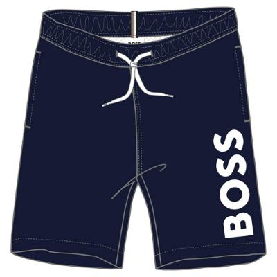 Picture of BOSS Boys Classic Logo Swim Shorts - Navy Blue