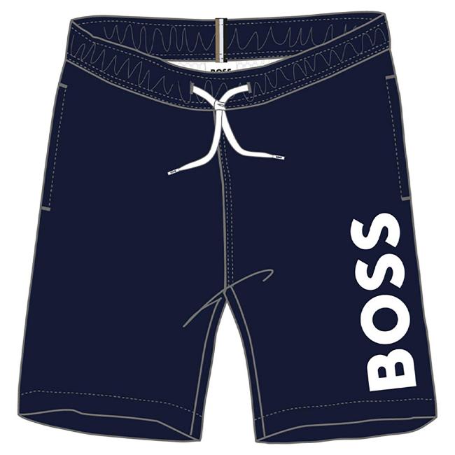 Picture of PRE-ORDER BOSS Boys Classic Logo Swim Shorts - Navy Blue