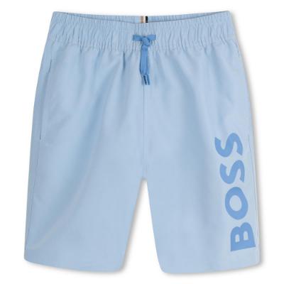 Picture of BOSS Boys Classic Logo Swim Shorts - Pale Blue