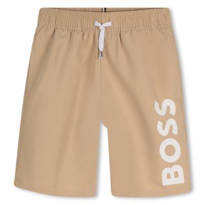 Picture of BOSS Boys Classic Logo Swim Shorts - Beige