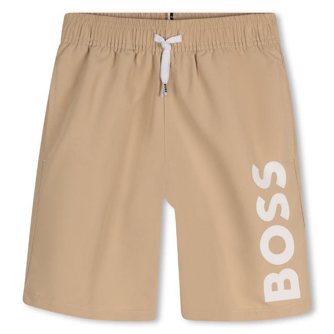 Picture of BOSS Boys Classic Logo Swim Shorts - Beige