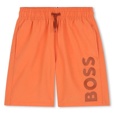 Picture of BOSS Boys Classic Logo Swim Shorts - Orange