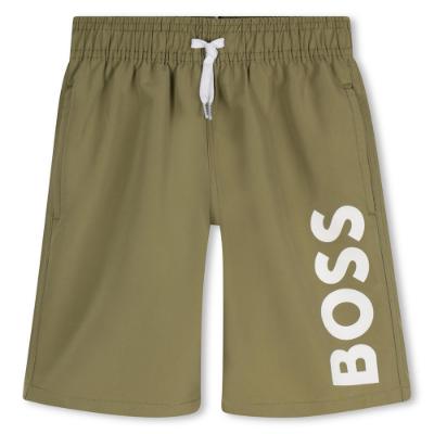 Picture of BOSS Boys Classic Logo Swim Shorts - Khaki Green