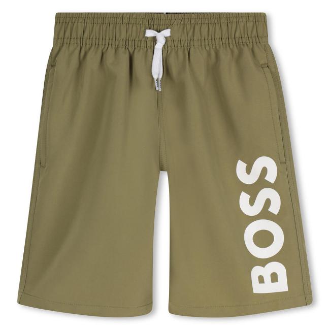 Picture of PRE-ORDER BOSS Boys Classic Logo Swim Shorts - Khaki Green