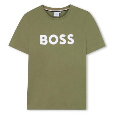 Picture of BOSS Boys Logo T-shirt - Khaki Green