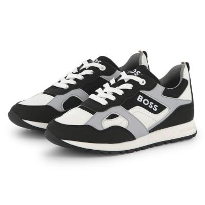 Picture of BOSS Boys Logo Trainers - Black