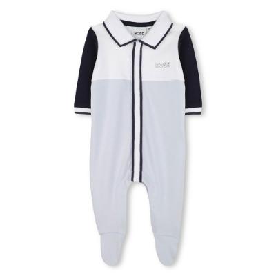 Picture of BOSS Baby Boys Logo Babygrow - Pale Blue